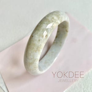 58.4mm A-Grade Natural Light Yellowish Brown Modern Round Bangle No. 600169, jade bangle, oriental style, gift for her, jade bracelet