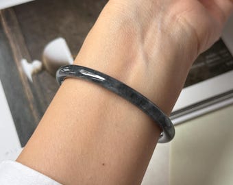 55.3mm Aグレード 天然ブラックインペリアルグリーン翡翠