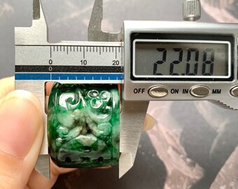 いかりや様 翡翠 22.3 mm Aグレード天然花柄インペリアルグリーン翡翠フォレストフォ