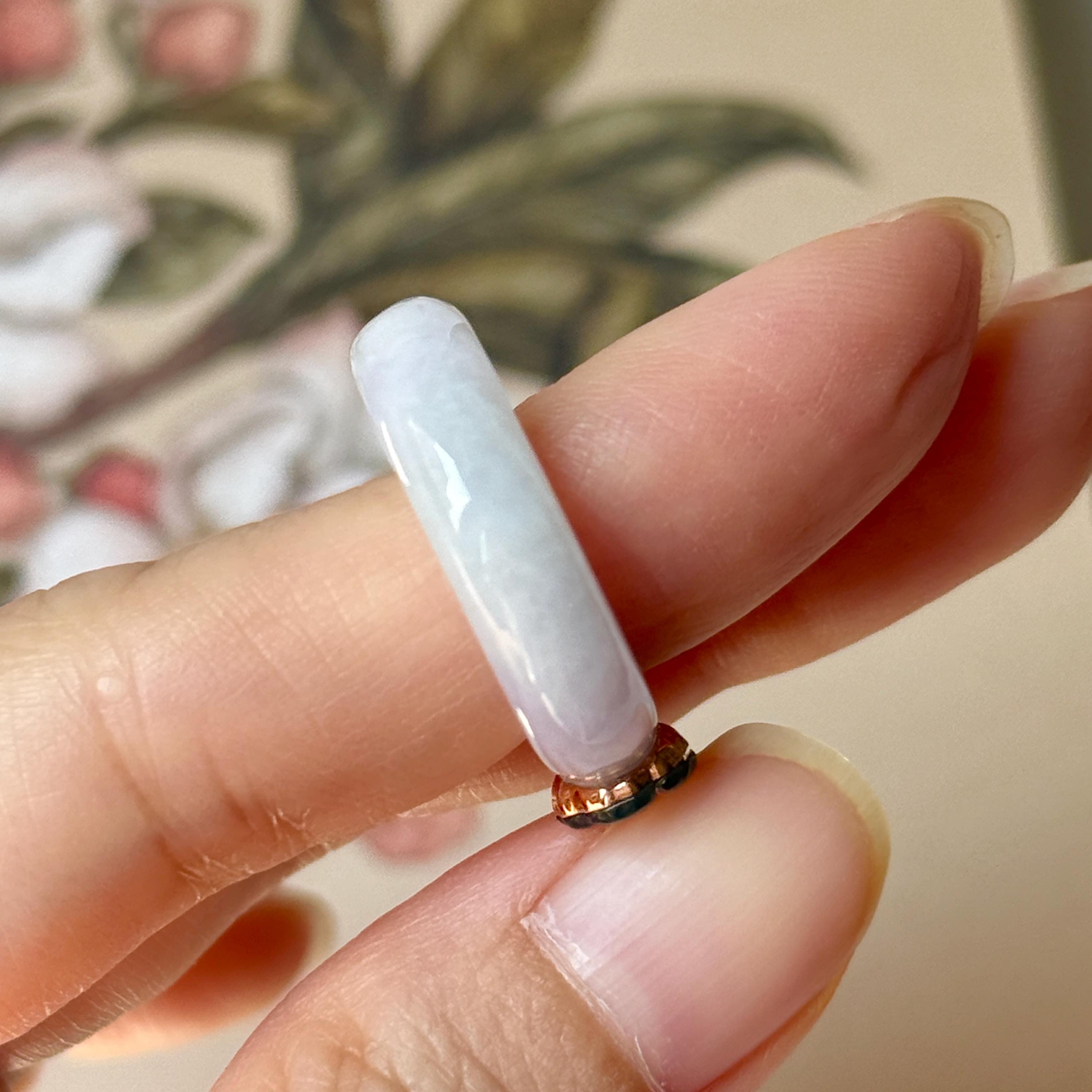 Bague Diamant Jade Lavande Rokuzan K18WG - Taille 6.75-7, Occasion Très Bon état