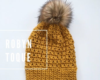 CROCHET PATTERN ONLY, Robyn Toque, Crochet Hat Pattern