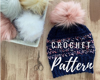 Leftover Round Up Beanie, Crochet Hat Pattern, Crochet Pattern, Crochet Beanie Pattern, Crochet Toque Pattern,