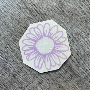 Simple Daisy - Glossy Lavender Flower Decal for Car Window, Laptop, Mirror, and More! Permanent Vinyl Bumper Sticker, 4 inch 5&quot; 6&quot; 8&quot; 10&quot;