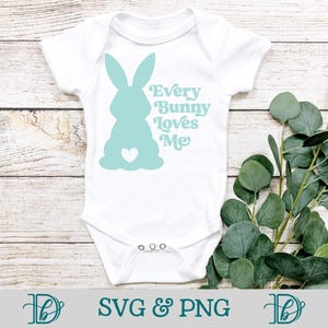 Jeder Hase liebt mich, SVG, PNG, Kinder Ostern T-Shirts, Osterhasenohren geschnitten, Ostereiersuche Shirt, Baby Jungen Outfit, Frühling Pastell