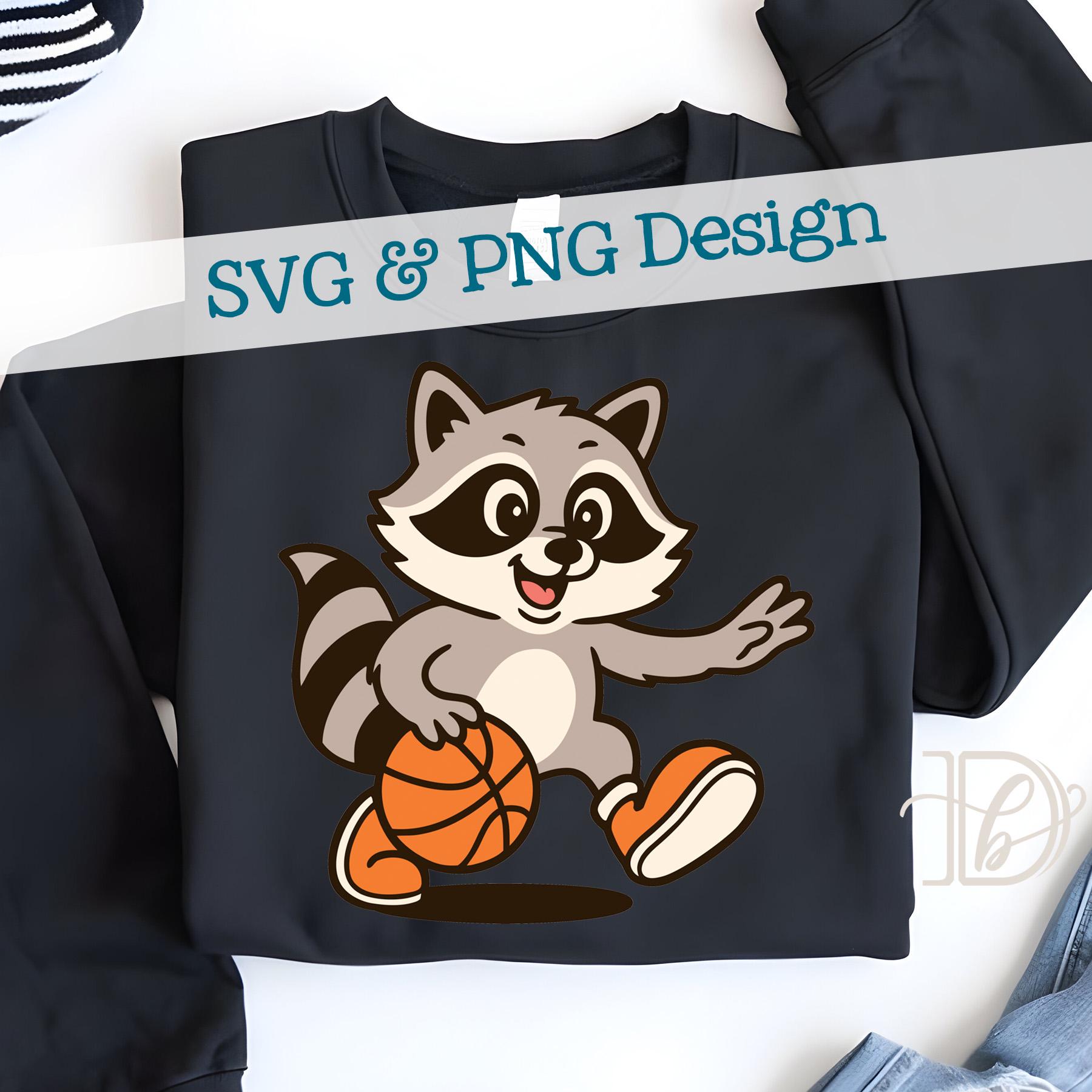 BALL LINE RACCOONS BASKETBALL Tシャツ XXL Basketball Cartoon Raccoon Mascot SVG + PNG, Raccoons Basketball