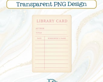 Roze blanco bibliotheekkaart png, boekliefhebber typemachine afdrukbaar ontwerp (digitale download)