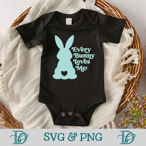 Jeder Hase liebt mich, SVG, PNG, Kinder Ostern T-Shirts, Osterhasenohren geschnitten, Ostereiersuche Shirt, Baby Jungen Outfit, Frühling Pastell