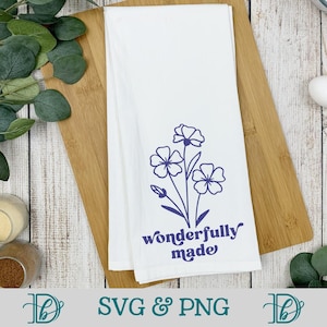 Meravigliosamente fatto, SVG PNG, Salmo 139:14, Maglietta per bambini con versetto della Bibbia cristiana, Maglietta per amico di adorazione, Citazione religiosa, Amante dei fiori di margherita Svg