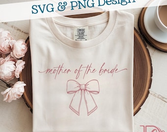Madre de la novia SVG + PNG, diseño de lazo con borde de encaje (descarga digital)