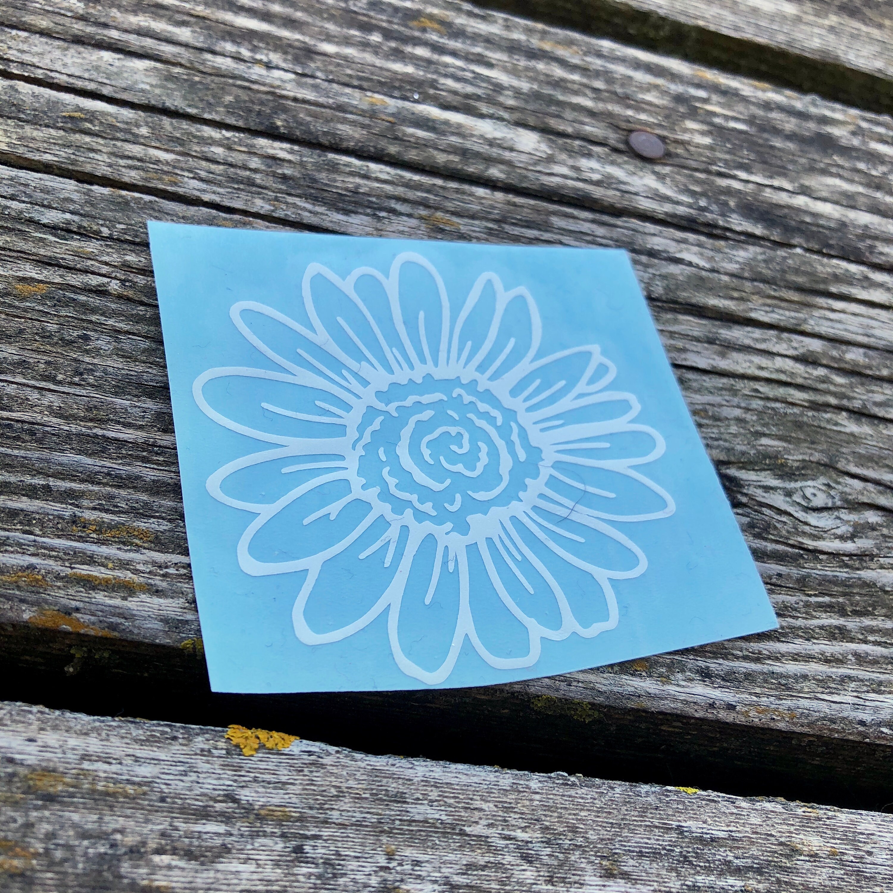 Classic Daisy - Glossy White Flower Decal for Car Window, Laptop ...