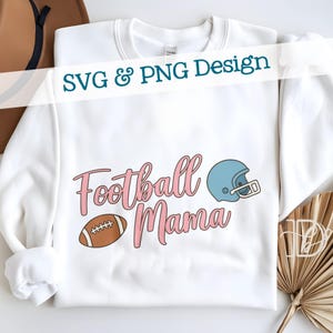 Mamá futbolera SVG + PNG, Casco de fútbol americano Coquette, Clipart de garabatos dibujados a mano, PNG del día del juego, Temporada de touchdowns,