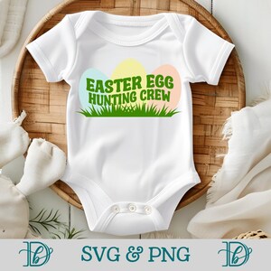 Osterei-Jagd-Crew, SVG, PNG, Kinder-Ostern-T-Shirts, Hasenohren svg, Osterei-Jagd-Shirts, Baby-Jungen-Outfit, Osterhasen-Kinder