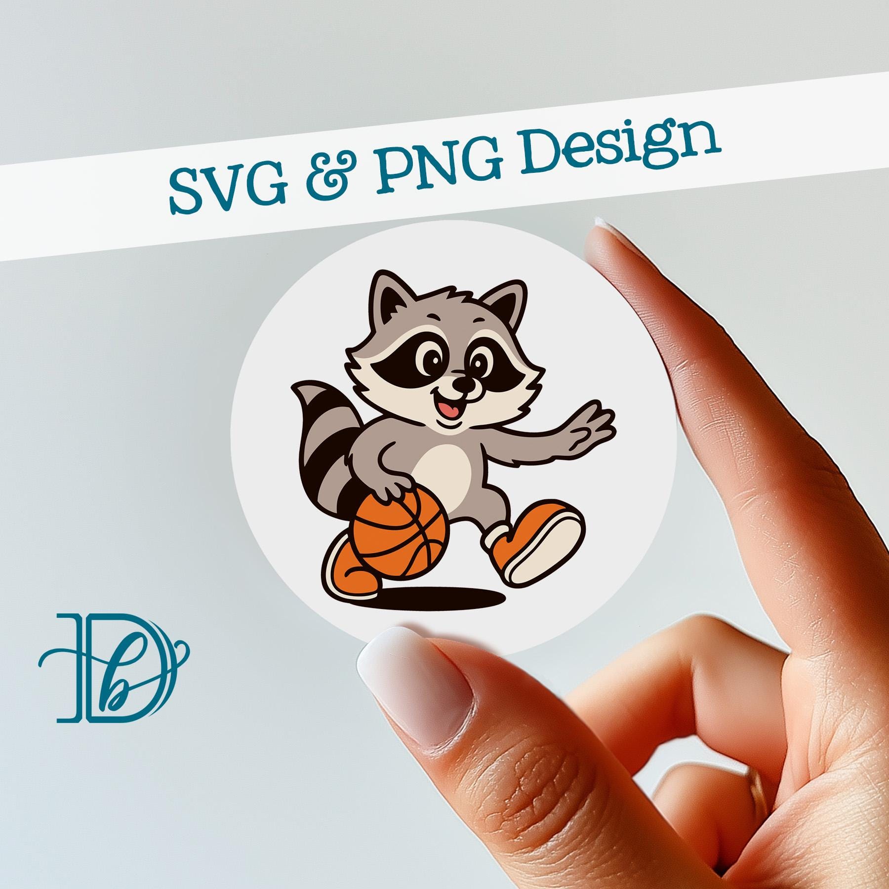 Basketball Cartoon Raccoon Mascot SVG + PNG, Raccoons Basketball