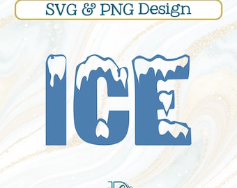 氷のSVG + PNG、寒い冬の雪のフォントデザイン（デジタルダウンロード）