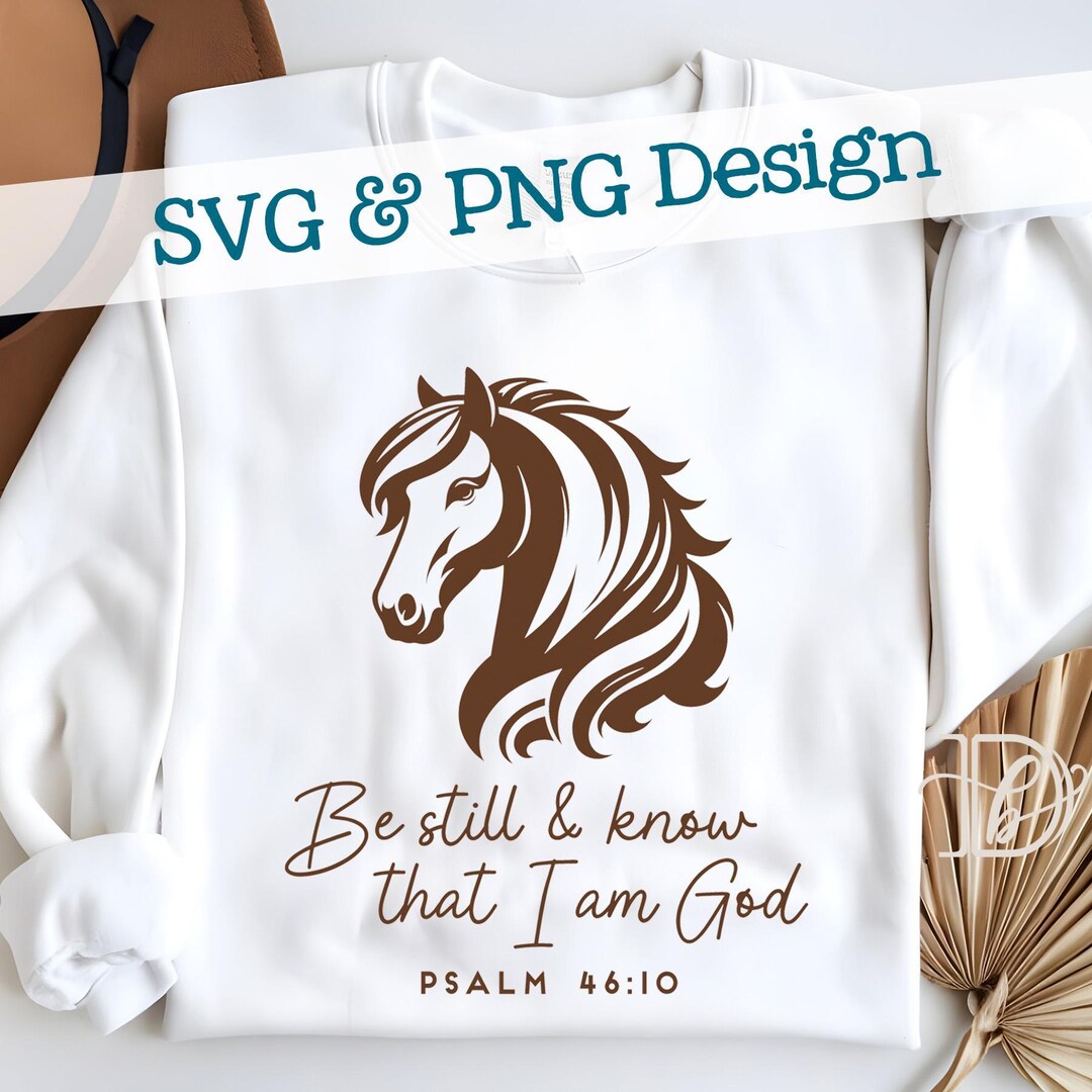 Be Still & Know SVG + PNG, Psalms 46:10, Horse Head Christian Bible ...