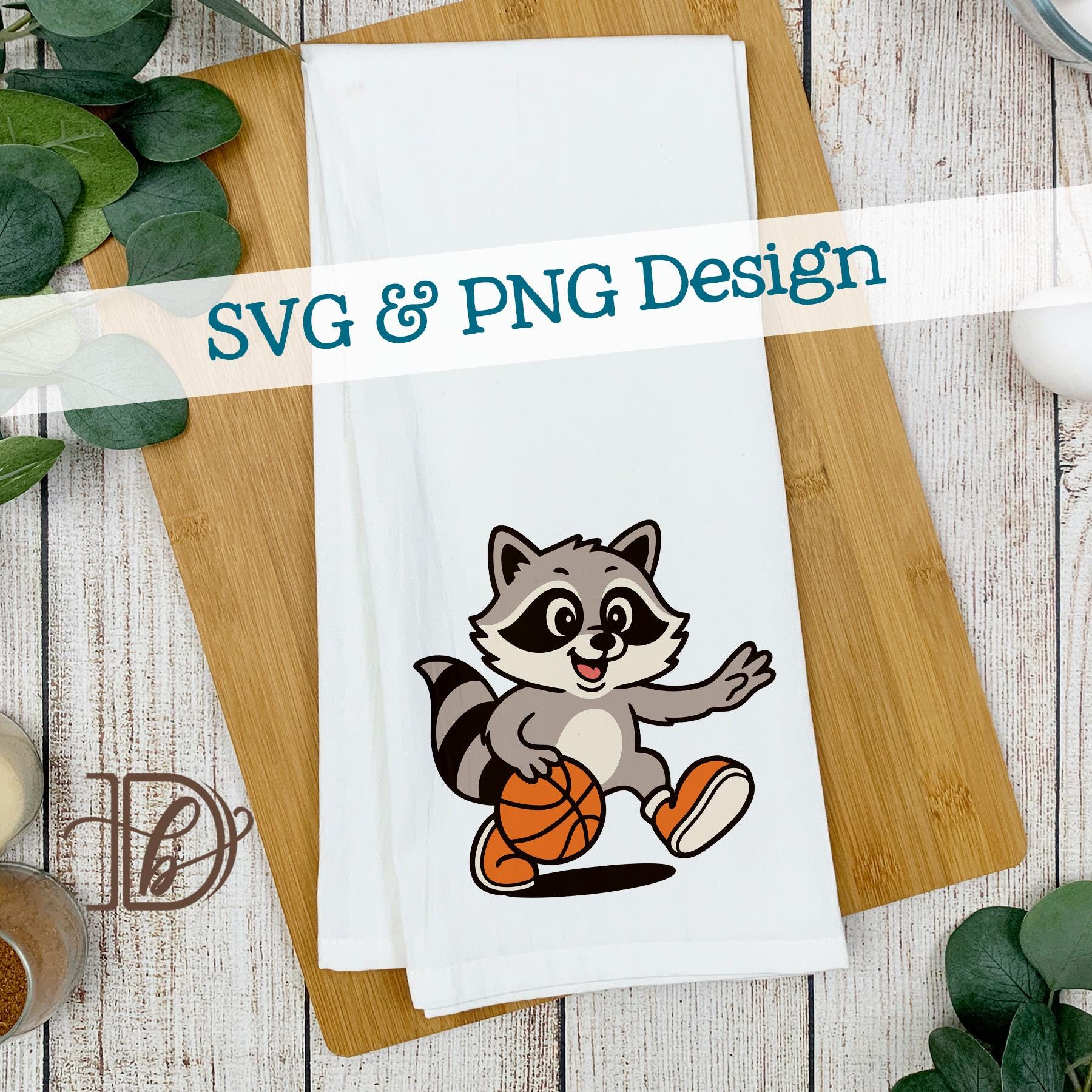 Basketball Cartoon Raccoon Mascot SVG + PNG, Raccoons Basketball