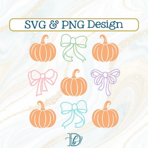 Coquette Bows & Pumpkins SVG + PNG, Halloween Children's Shirt Design (Digital Download)
