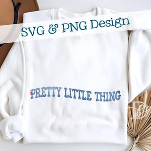 Pretty Little Thing SVG + PNG, Concert Tour DIY Denim Font Retro Western Style Design (Digital Download)