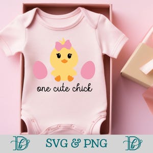 Ein süßes Küken, SVG, PNG, Kinder Ostern T-Shirts, Babys erste Ostern SVG-Designs, Coquette Bow Outfit, Baby-Mädchen-Outfit, mein erstes Ostermotiv