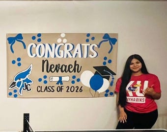 Custom Hand-Painted Graduation Banner: Congrats Class of 2026