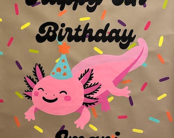 Axolotl Birthday Banner