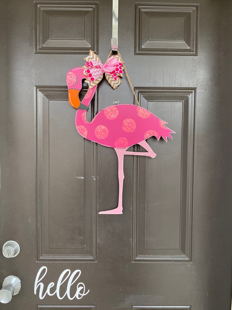 Flamingo Door Hanger Etsy