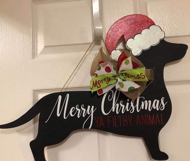 Christmas Weenie Dog Merry Christmas Ya Filthy Animal | Etsy