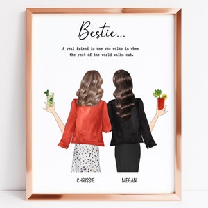 Best friend Christmas gift | Gift for sister | Friendship print Bestie gifts Personalized print Best friends print Sister gift Birthday gift