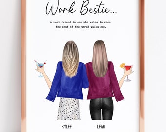Work Bestie Gift, Custom Print, Coworker, Work Wife Gift, Birthday, Christmas, Thank you Gift for Her, Best Friend Print Acrylic Block