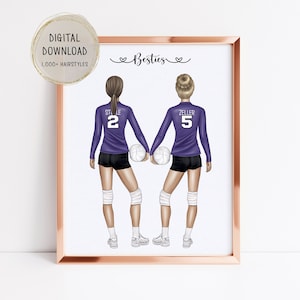 volleyball team gifts Personalized volleyball team print volleyball team poster volleyball graduation Teammates gift Girl volleyball player