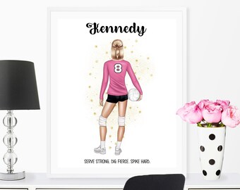 volleyball team gifts Personalized volleyball team print volleyball team poster volleyball graduation Teammates gift Girl volleyball player