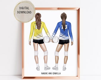 Personalized Volleyball Poster, Volleyball gift, personalized Volleyball gifts, teen girl gift, gifts for her, Volleyball printable wall art