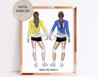 volleyball team gifts Personalized volleyball team print volleyball team poster volleyball graduation Teammates gift Girl volleyball player