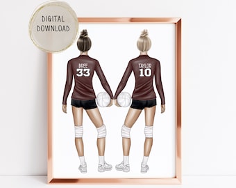 volleyball team gifts Personalized volleyball team print volleyball team poster volleyball graduation Teammates gift Girl volleyball player