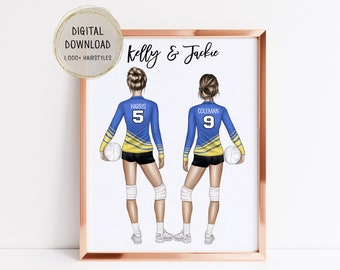 Personalized Volleyball Poster, Volleyball gift, personalized Volleyball gifts, teen girl gift, gifts for her, Volleyball printable wall art