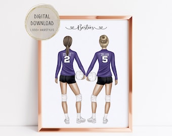 volleyball team gifts Personalized volleyball team print volleyball team poster volleyball graduation Teammates gift Girl volleyball player