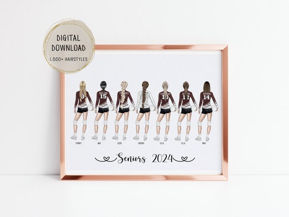 volleyball team gifts Personalized volleyball team print volleyball team poster volleyball graduation Teammates gift Girl volleyball player