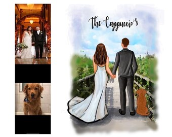 Custom Family Portrait | Family Portrait Illustration | Custom Couple Illustration | Personalized Wedding Illustration | Bride and Groom