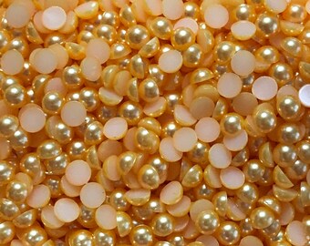 Yellow Gold flatback pearls