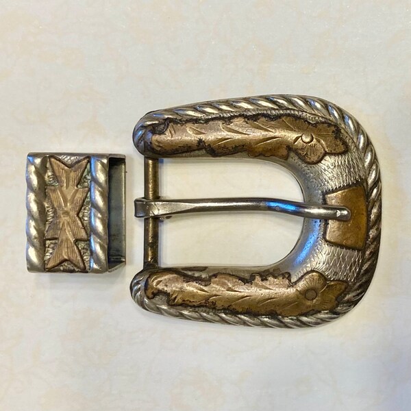 Old Western Alpaca Mexico Ranger Belt Buckle Set