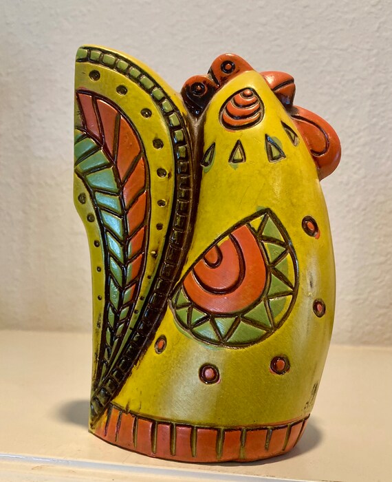 Paper Mache Rooster Coin Bank, Retro, 1960’s-70’s,