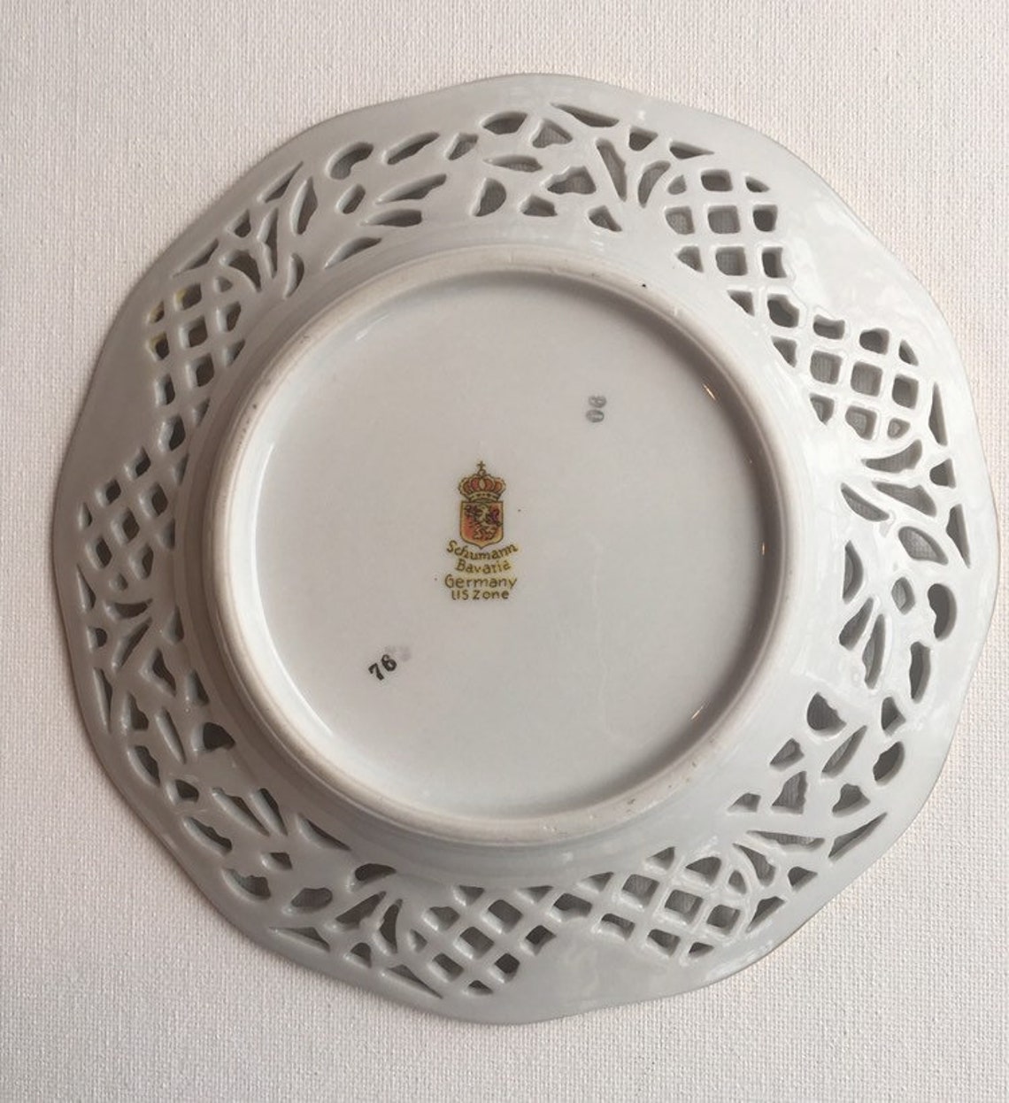 Schumann Bavaria Germany US Zone Plate, Vintage Etsy