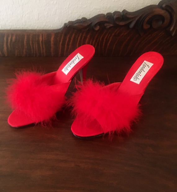 Frederick’s of Hollywood Slippers, Red, Size 8, Vi