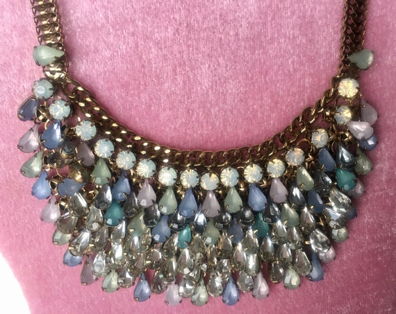 Natasha Bib Necklace Statement Necklace Vintage Gem