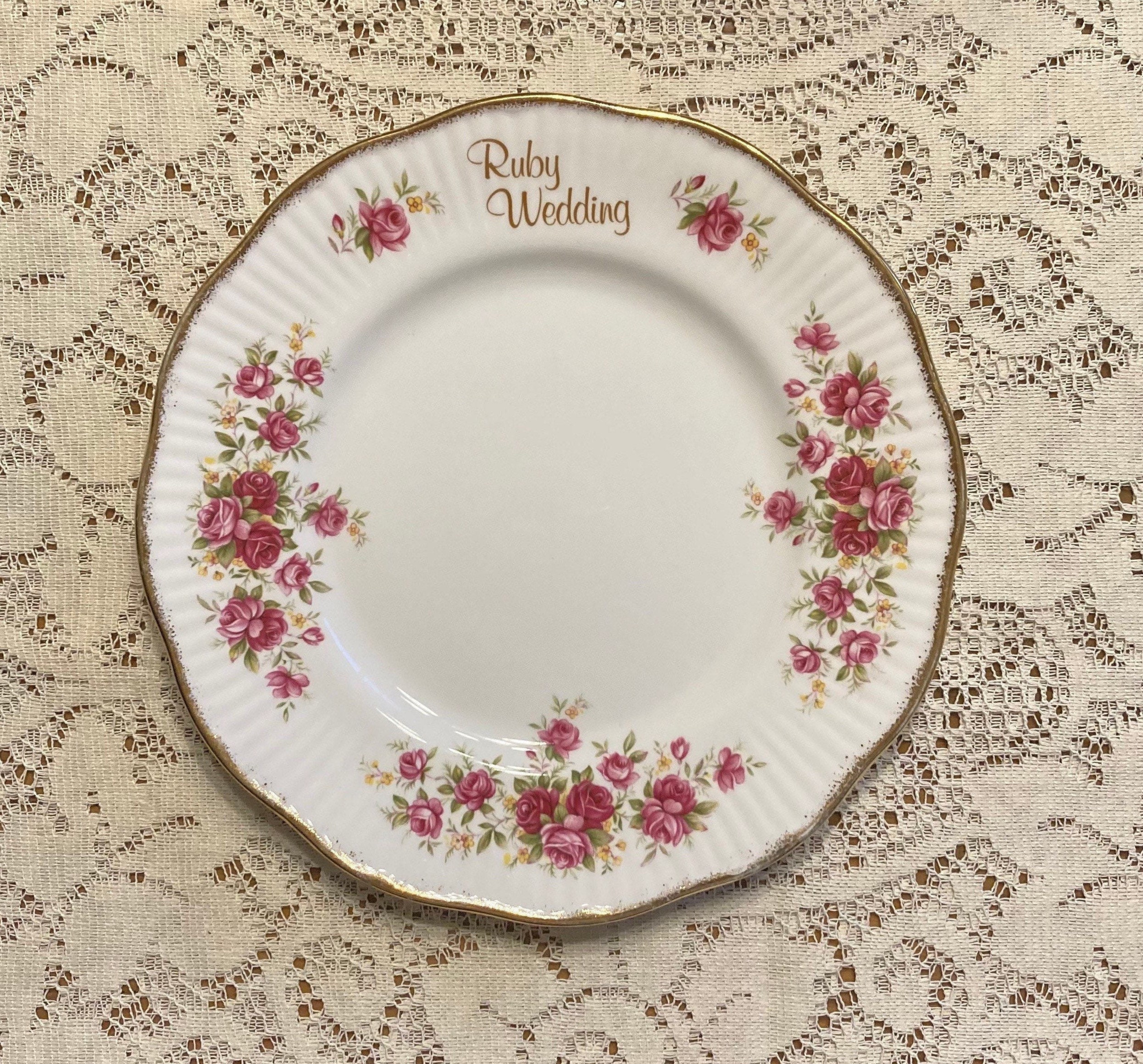 Ruby Anniversary Plate - Etsy