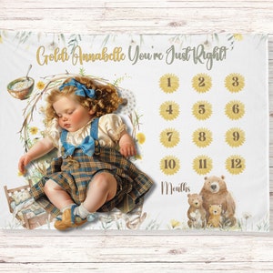 Goudlokje en de 3 beren mijlpaaldeken-geslachtsneutraal- babycadeau- groeigrafiek- fotorekwisiet- kies je stof en maat