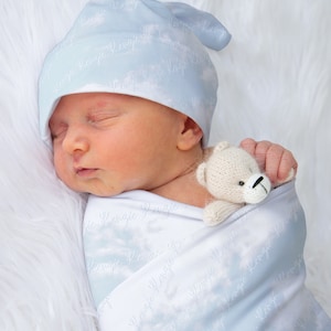 Personalized Cloud Baby Blanket: Minky, Fleece, or Jersey Swaddle