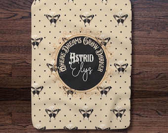 Gothic Moth Milestone Blanket, Personalized Baby Month Tracker, Dark Nursery Decor
