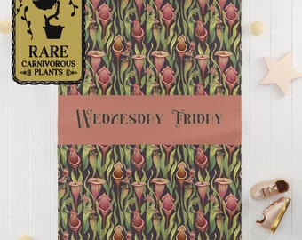 Personalized Carnivorous Plant Blanket- Pitcher Plant- Nursery Decor- Choose Your Fabric- Multiple Sizes