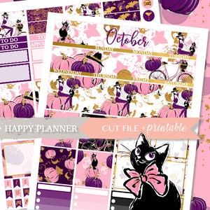 HALLOWEEN MONTHLY KIT Printable, halloween happy planner monthly, October happy planner, hp monthly, Fall Happy Planner monthly, october kit